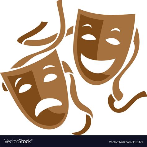 Comedy And Tragedy Theater Masks Royalty Free Vector Image