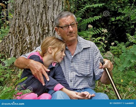 Grandfather And Granddaughter Stock Image Image Of Embrace