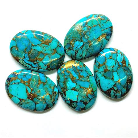 Rare Blue Mohave Copper Turquoise Gemstone Cabochon Ct Etsy