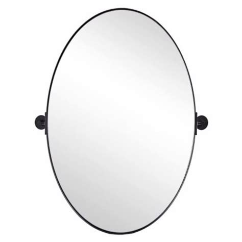 Andy Star Modern 25 X 38 Inch Oval Wall Hanging Bathroom Mirror Matte