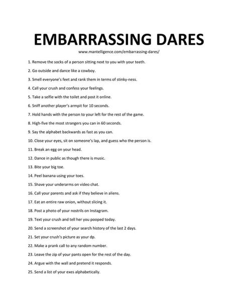 Really Embarrassing Dares All You Need Have An Insanely Fun Time Funny Truth Or Dare