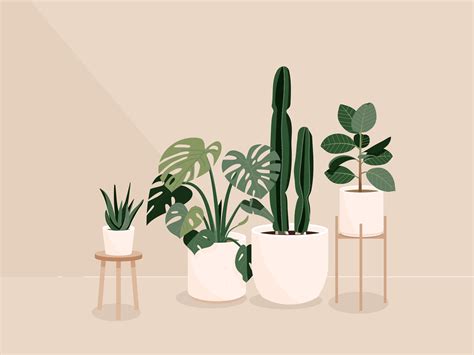 Plants Desktop Wallpaper Art Cute Desktop Wallpaper Plant Illustration