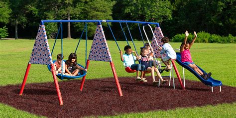 Freedom Swing Metal Set Slide Backyard Playground Outdoor Playset Kids