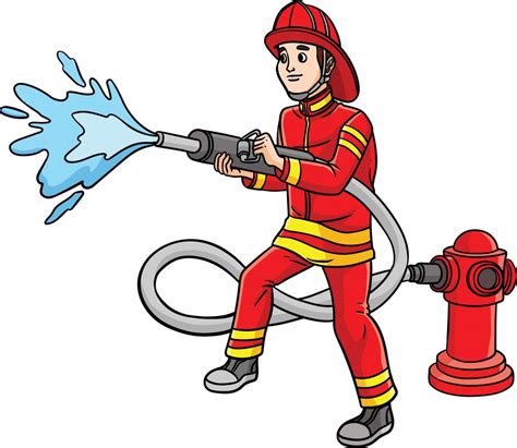 Fireman Profession Colored Cartoon Illustration 22476895 Vector Art At