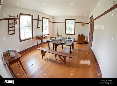 Dining Room Interior In A Shaker Home Stock Photo Alamy