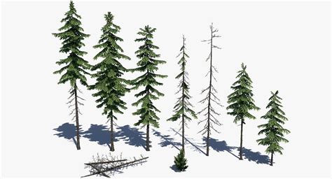 Low Poly Pine Tree Pack In 2020 Low Poly 3d Models Conifers Low Poly