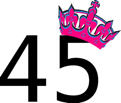 Pink Tilted Tiara And Number 45 Clip Art At Vector Clip Art