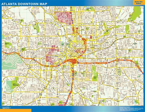 Atlanta Downtown Biggest Wall Map Biggest Wall Maps Of The World