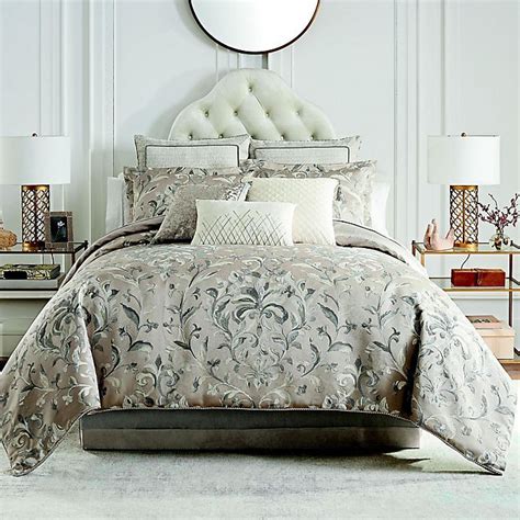 Waterford Andria 4 Piece Reversible Comforter Set In Taupe Bed Bath