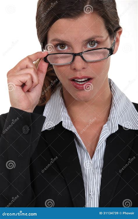 Businesswoman Wearing Glasses Stock Image Image Of Portrait Complexion 31134739