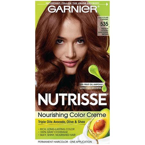 Garnier olia 5.3 golden brown permanent hair dye. Coloración en crema nutritiva Nutrisse - Golden Mahogany ...