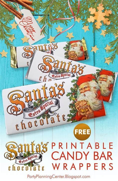 Click on the wrapper before printing. Free Santa Claus Christmas Candy Bar Wrappers in 2020 ...