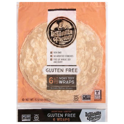 Save On La Tortilla Factory Smart And Delicious Wraps Ivory Teff Gluten