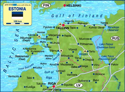 Map Of Estonia Country Welt Atlasde