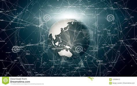 Global Network Connections Around The Earth Stock Illustration