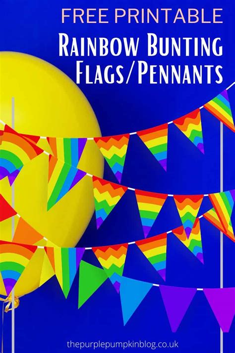 Free Printable Rainbow Bunting Flagspennants