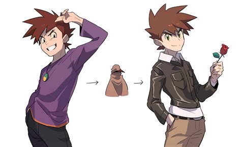 Gary Oak Pokemon And 3 More Drawn By Redlhzz Danbooru