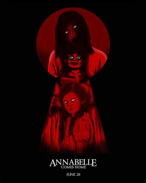 Red Version Annabelle Comes Home Fan Art Poster Horror Movie Art