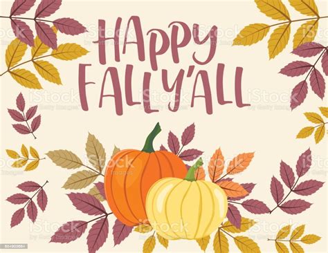 Fall Pumpkin Background With Autumn Leaves Happy Fall Yall