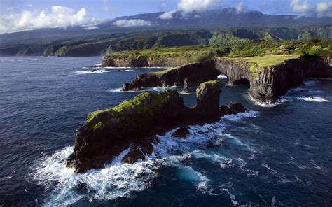 Rocky Coast Pacific Ocean Maui Hawaii Wallpaper Nature And