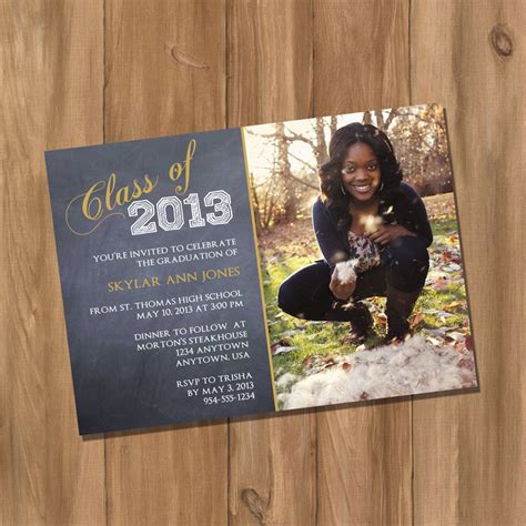 Graduation Invitation Announcement With Photo By Digiprintz 1200