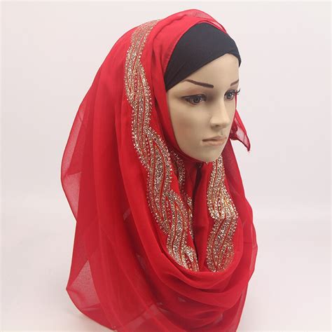 10 pc lot hot sale scarf bubble chiffon hijab warp scarves for ladies shinny wave gold veils