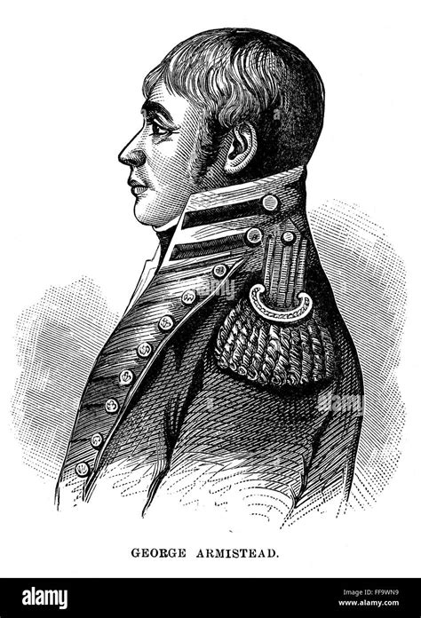 George Armistead N1780 1818 American Soldier Line Engraving 19th