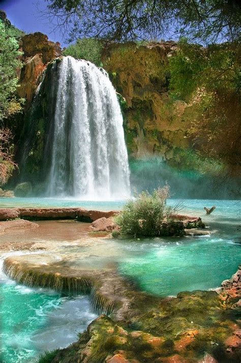 Havasu Falls On The Havasupai Indian Reservation In Arizona Beautiful