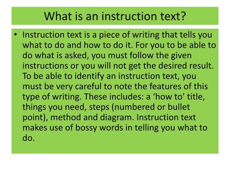 Ppt Instruction Texts Powerpoint Presentation Free Download Id5644138