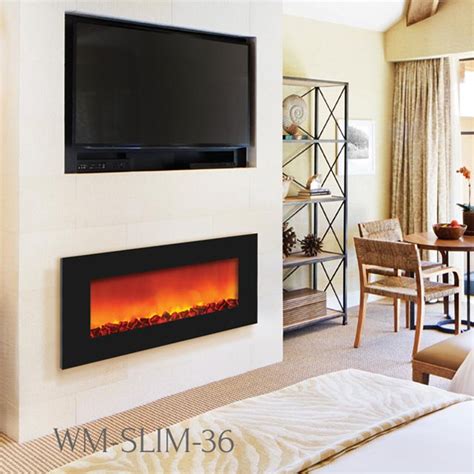 sierra flame wm slim 36 slim wall mount electric fireplace