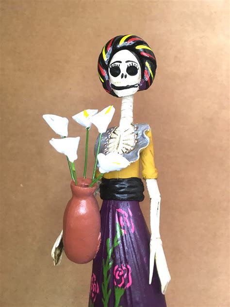Catrina Mexicana Frida Kahlo 5 Calas 🦋 Catrinas Artesanía Y Cultura