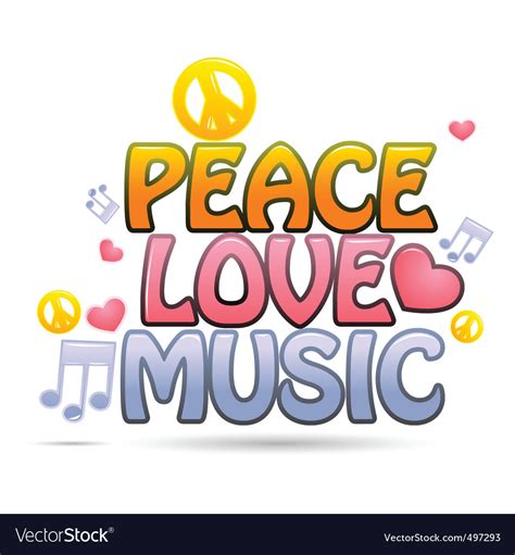 Peace Love Music Royalty Free Vector Image Vectorstock