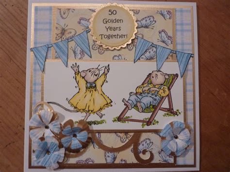 It's surprisingly quick and easy to create an exceptional anniversary card, and both versions are free. Mysticmoonflower Crafts: Golden Wedding Anniversary Cards