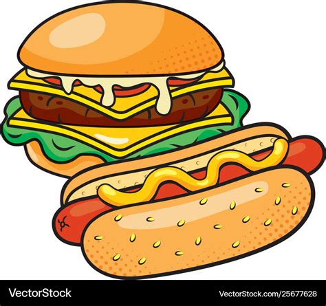 Hamburger And Hot Dog Royalty Free Vector Image