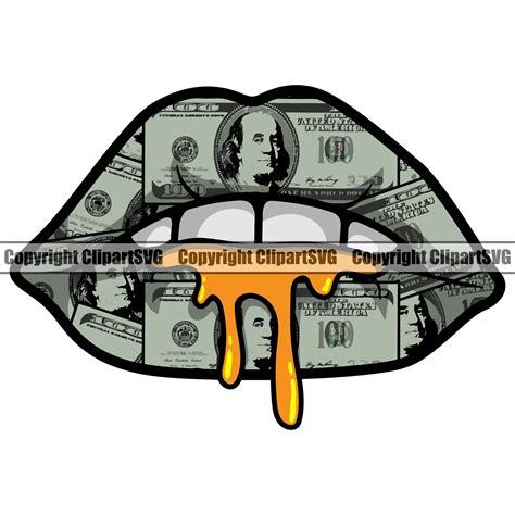 Lips Money Drip Dripping Cash 100 Dollar Bill Rich Mouth Mask Etsy