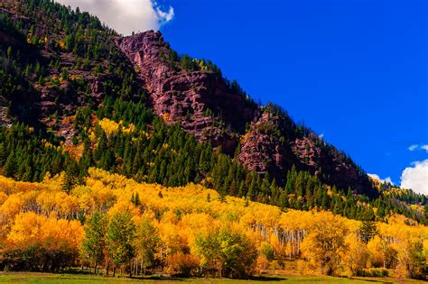 Fall Foliage Rocky Mountains Redstone Colorado Usa Blaine