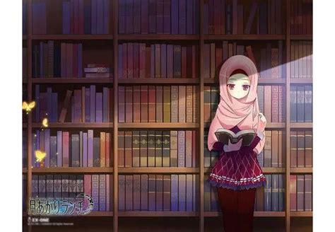 59 Gambar Kartun Muslimah Membaca Buku
