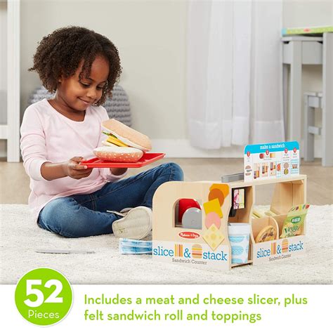 Melissa And Doug Wooden Slice And Stack Sandwich Counter Best Educational