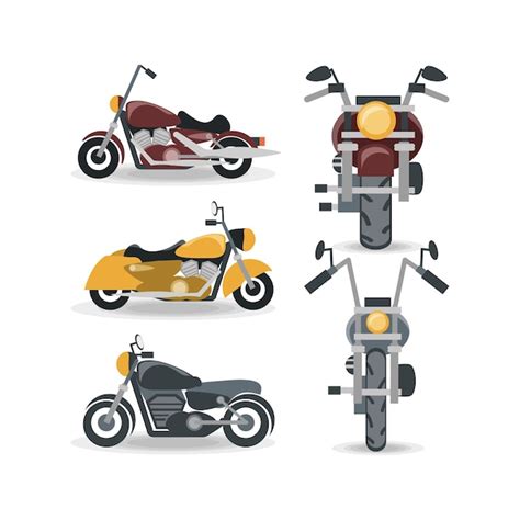 Premium Vector Motorcycles Icon Set