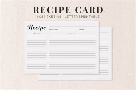 Free Cooking Recipe Card Template Rc1 — Creativetacos