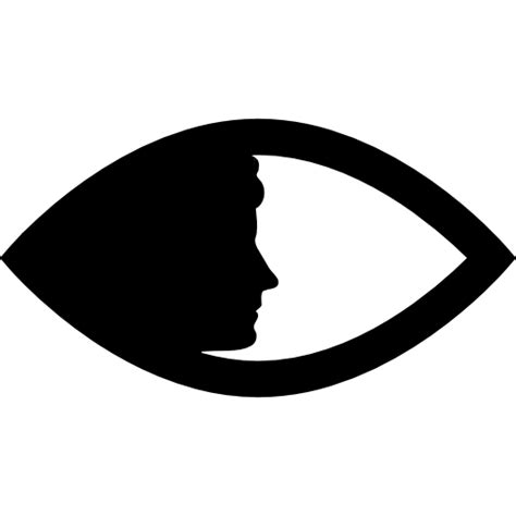 Women Face Side Silhouette In An Eye Shape Free Shapes Icons