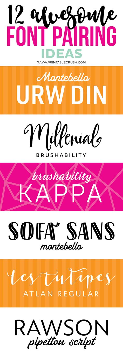12 Awesome Font Pairing Ideas For Designers Printable Crush