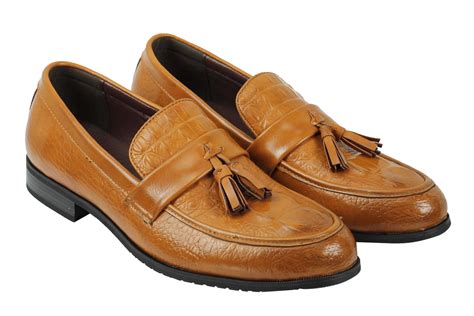 Mens Leather Lined Vintage Retro Snake Skin Tassel Loafers Smart Casual Shoes Ebay