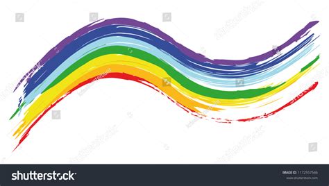 Colorful Brush Strokes Rainbow Colors Vector Stock Vector Royalty Free