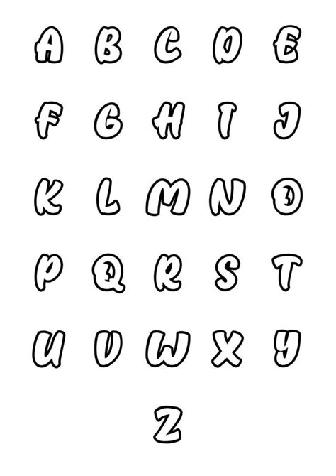 Free Printable Bubble Letters Cursive Alphabet Set Bubble Letters