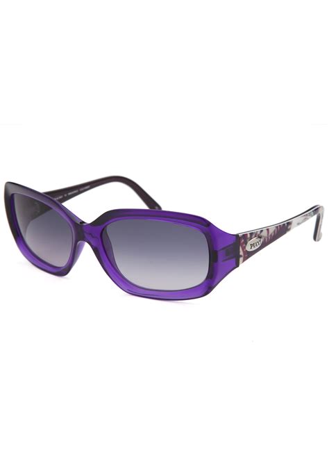 Emilio Pucci Womens Rectangle Translucent Purple Sunglasses Clothing