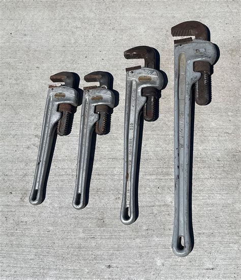 Ridgid Aluminum Pipe Wrenches Lot Of 4