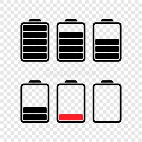 Battery Battery Vector Icons Isolated Charging Charge Indicator