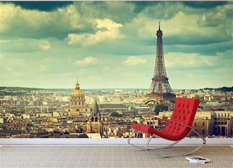 Eiffel Tower Paris France Wall Mural Wallpaper Canvas