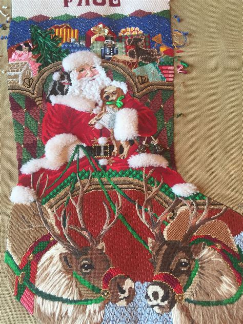 liz stocking stitched by jill h needlepoint christmas stockings needlepoint christmas